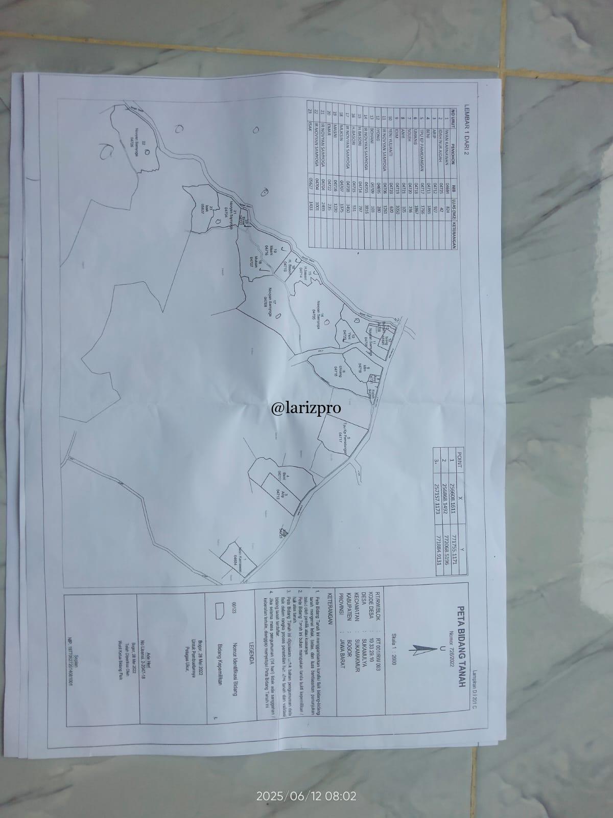 Tanah Luas 3,7 Hektar Sentul Babakan Madang Harga 250 Ribu per Meter Nego - Gambar 2