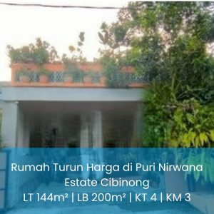 Rumah Cibinong 1,3 M SHM 2 Lantai 4 Kamar Puri Nirwana Estate